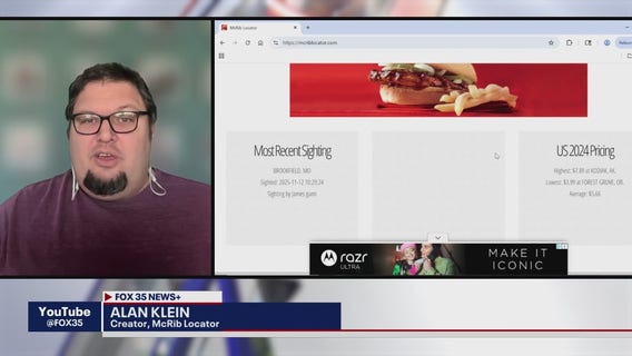 McRib returns to participating locations across the U.S.