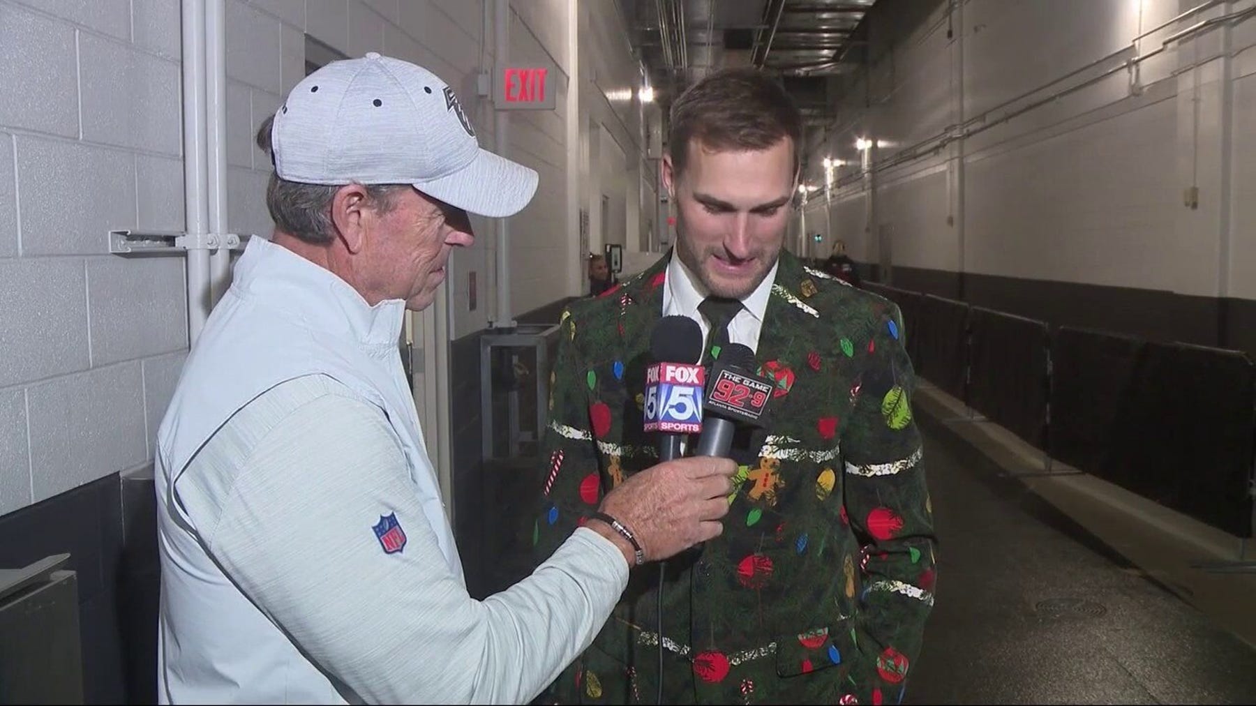 Falcons’ Christmas fits steal show on road trip