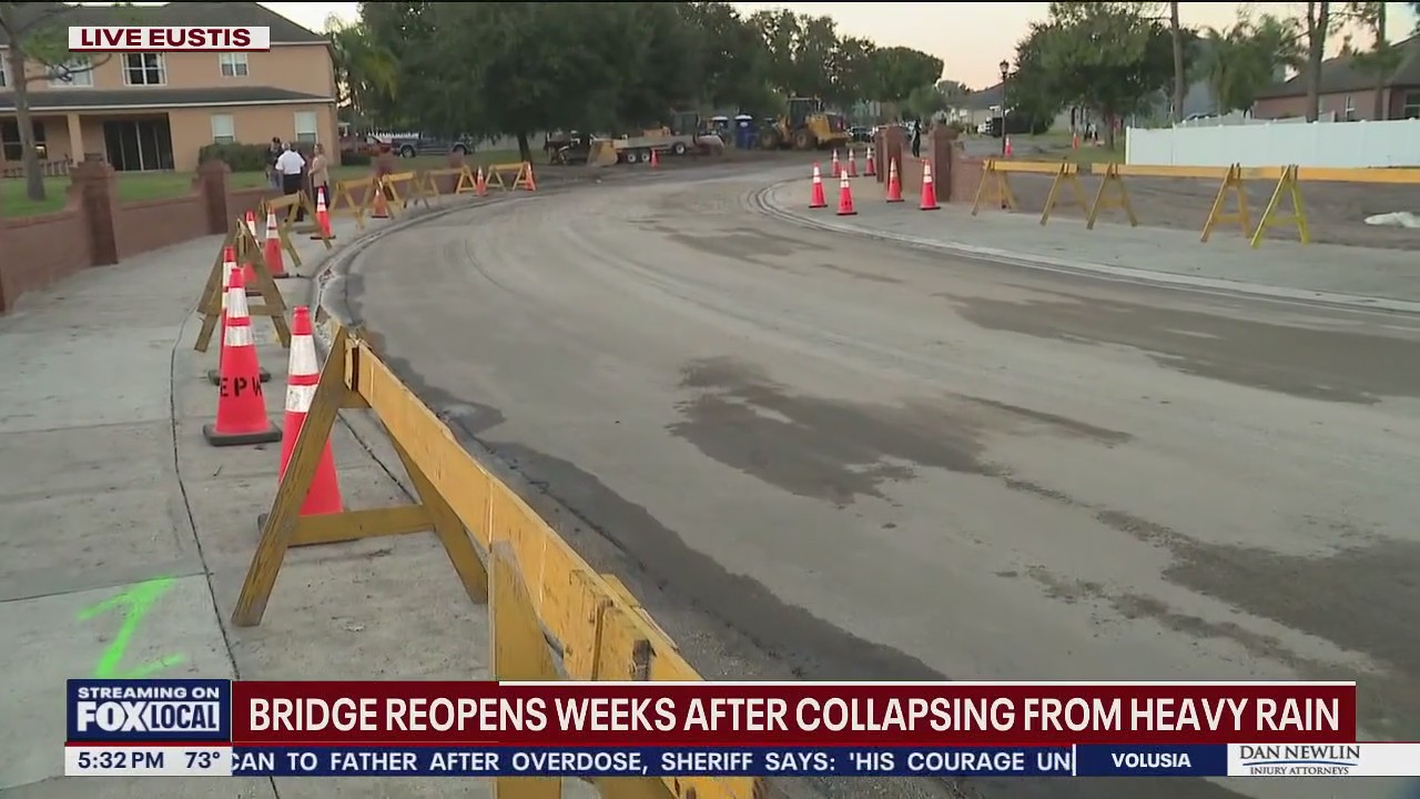 Collapsed Eustis bridge reopens after partial collapse | FOX 35 Orlando