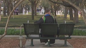 Ukrainian student graduates with master degree