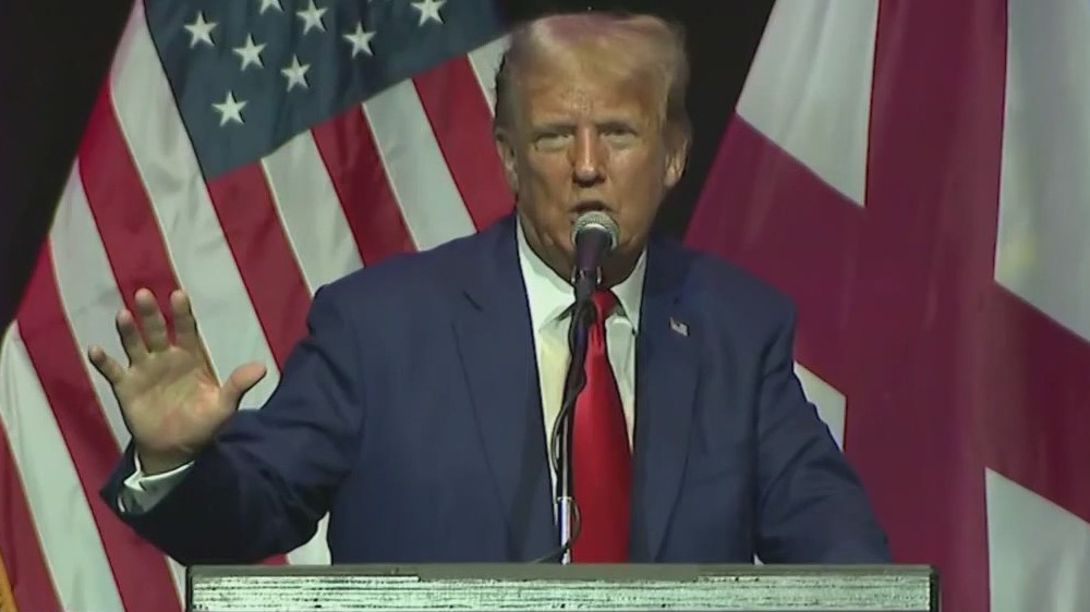 Former President Donald Trump talks charges on campaign trail