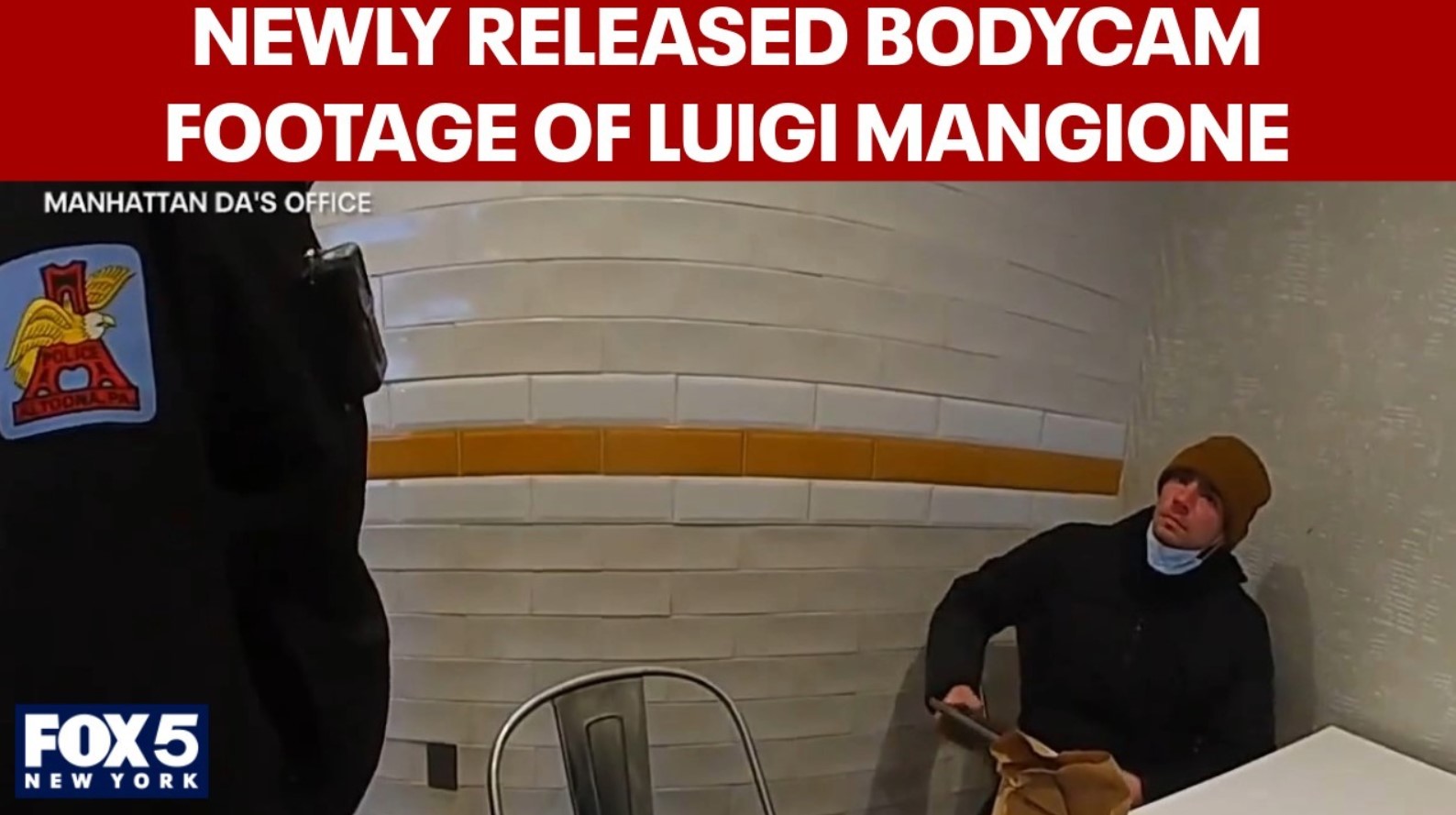 Newly released bodycam video shows police approaching Luigi Mangione at PA McDonald's