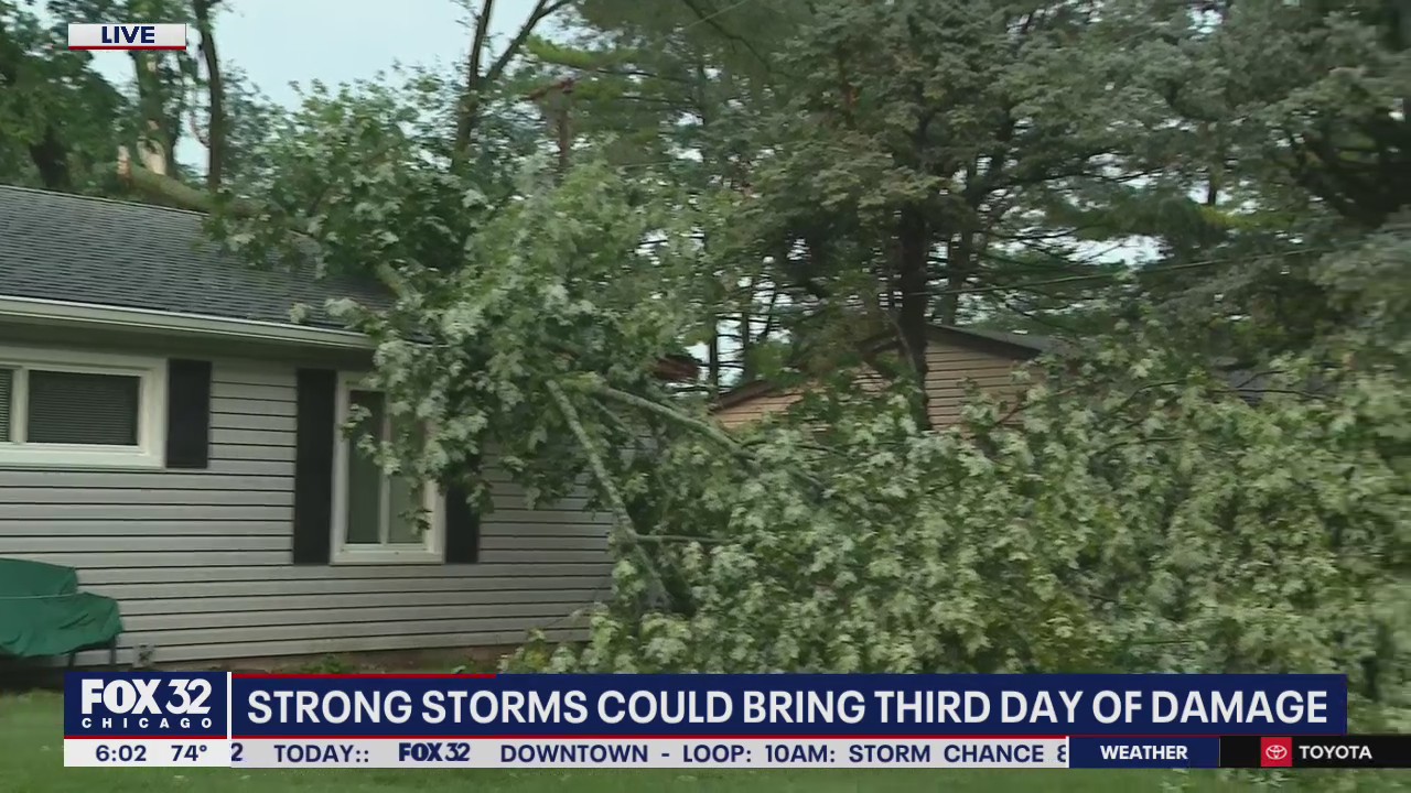 Second night of strong storms topples trees, knocks out power for thousands across Chicagoland