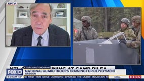 US National Guard troops training for deployment in Oregon