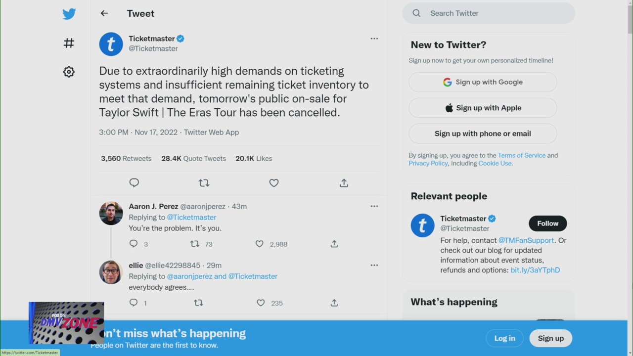 Ticketmaster cancels public sale for Taylor Swift's Eras Tour
