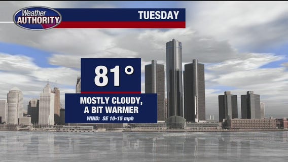 Slightly warmer but cloudy Tuesday expected