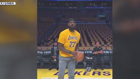 LeBron James wears Luka Don?i? shirt pregame