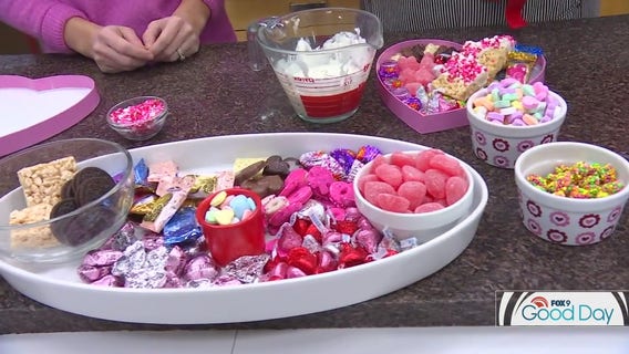 Make this sweet charcuterie board box for Valentine's Day