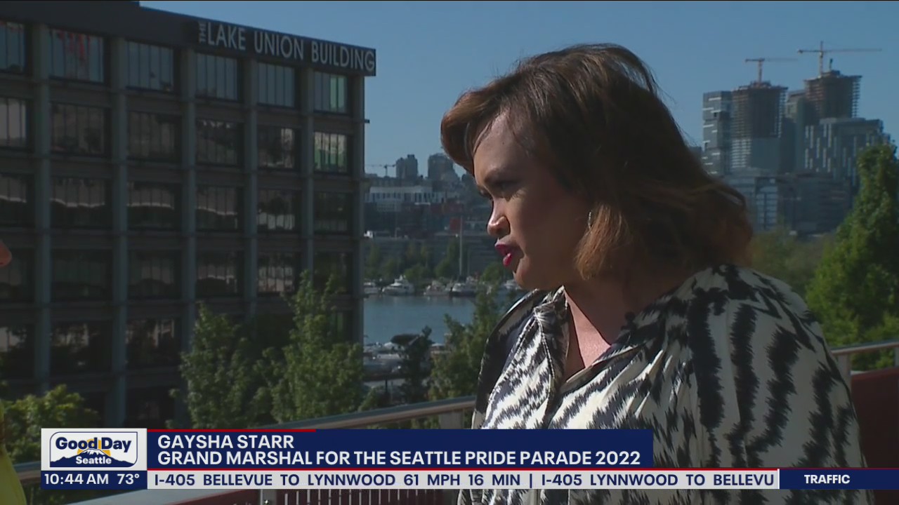 Gaysha Starr, Seattle Pride Parade's grand marshal, talks to Good Day Seattle