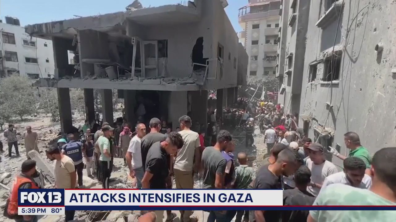 Airstrikes intensify in Gaza as negotiations continue