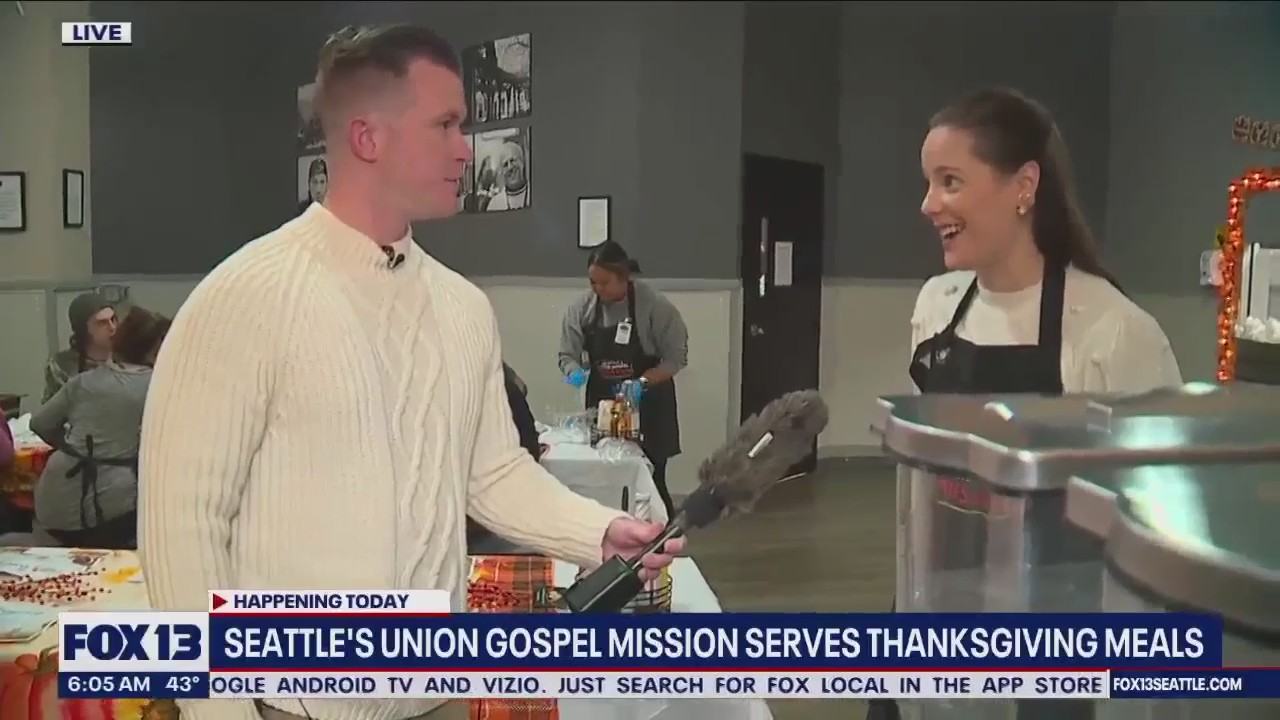 Seattle's Union Gospel Mission serves Thanksgiving meals