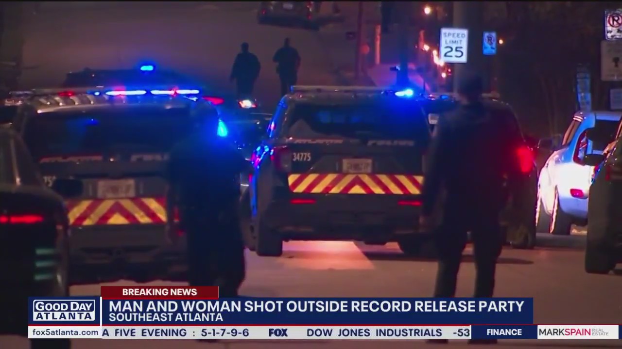Man and woman shot outside record release party | FOX 5 Atlanta