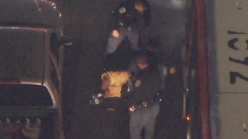 2 people & 1 dog escape car following pursuit