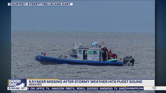 Kayaker missing after stormy weather