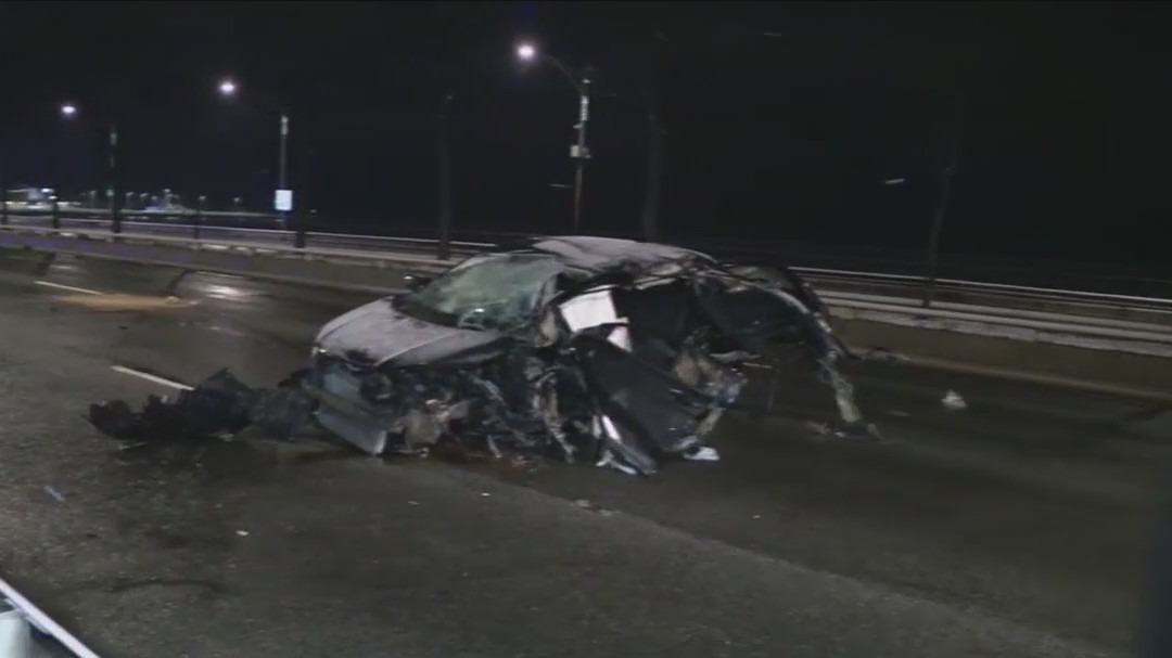 DuSable Lake Shore Drive crash: Driver ejected and hospitalized