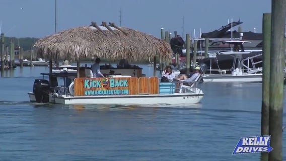 Relaxing on Kick Back Tiki Cruises