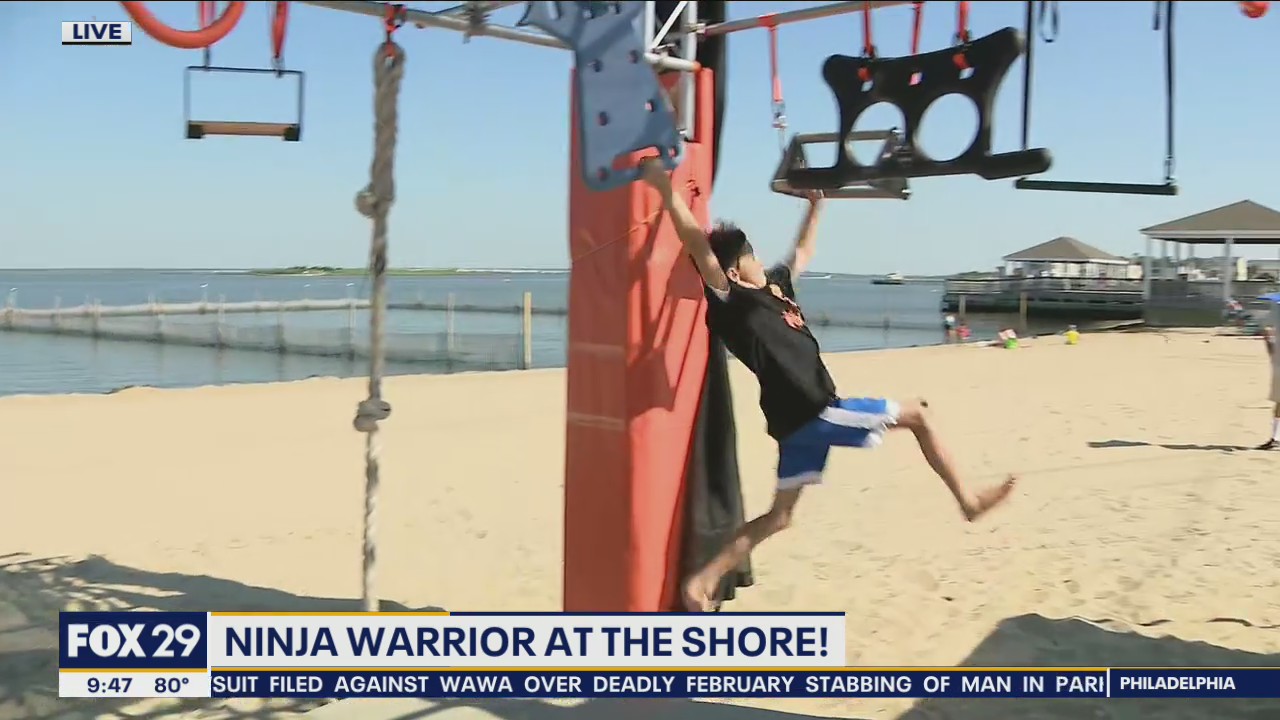 Nex Level Ninja opens an obstacle course on the beach in New Jersey