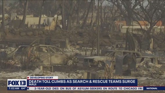 Death toll climbs in Maui as rescue teams surge