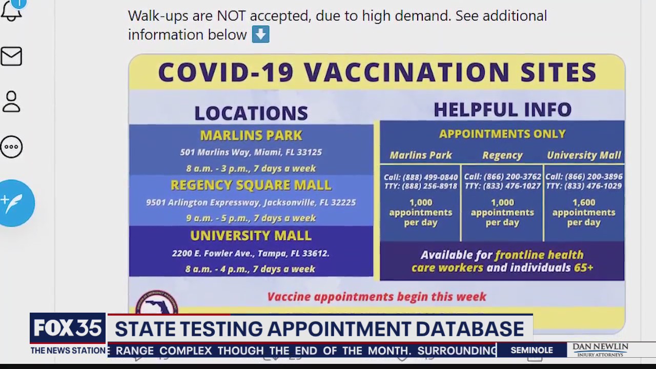 Florida testing statewide vaccine appointment database