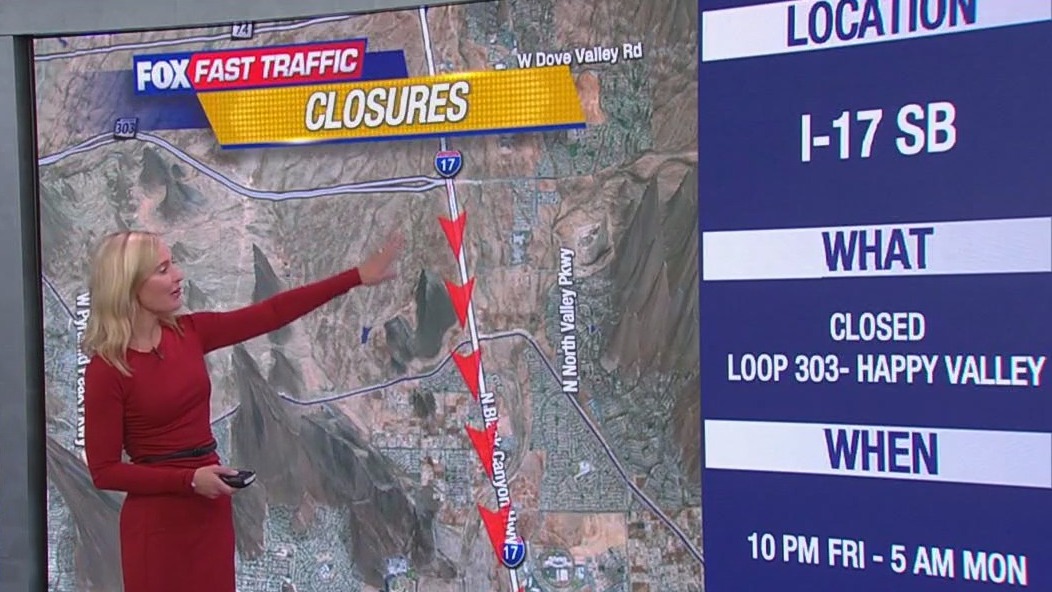Phoenix weekend freeway closures (Feb. 14-16)