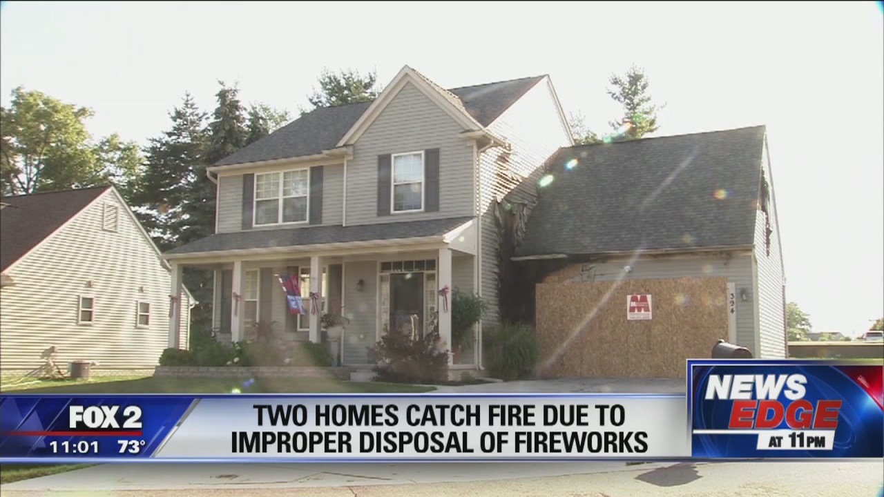 2 homes catch fire after improper fireworks disposal | FOX 2 Detroit