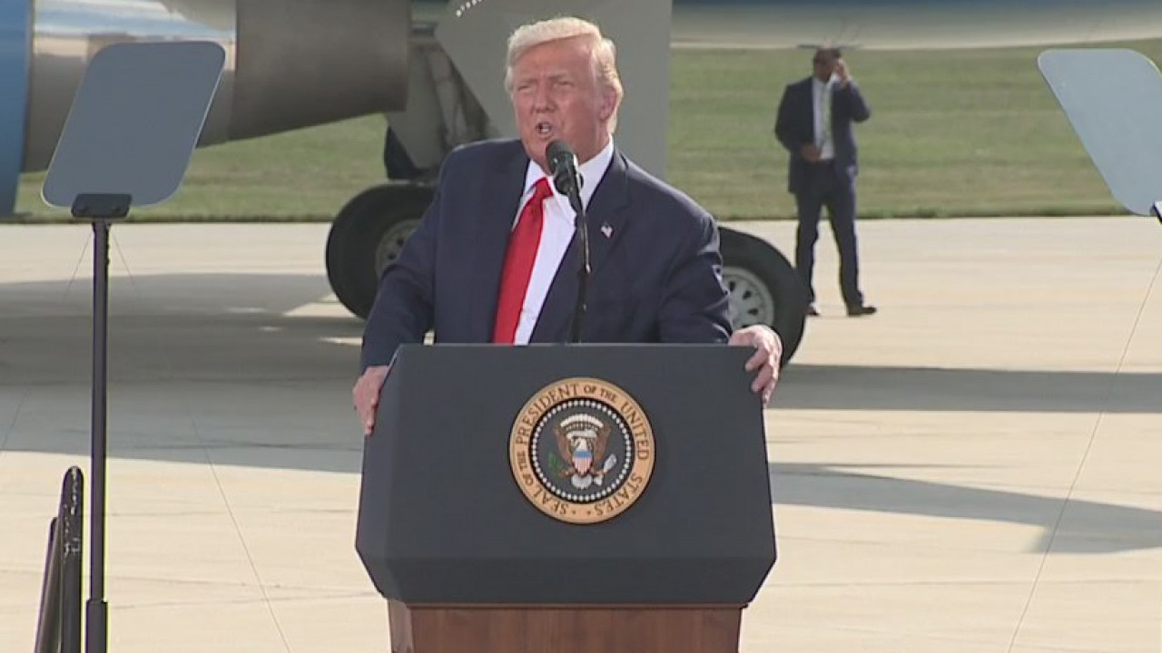 President Trump holds campaign rally in Oshkosh, calls it a peaceful protest