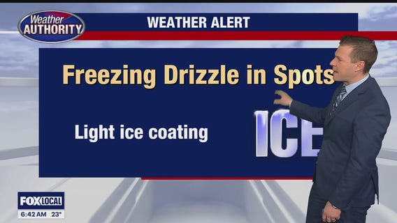 Freezing Light Drizzle early Monday morning