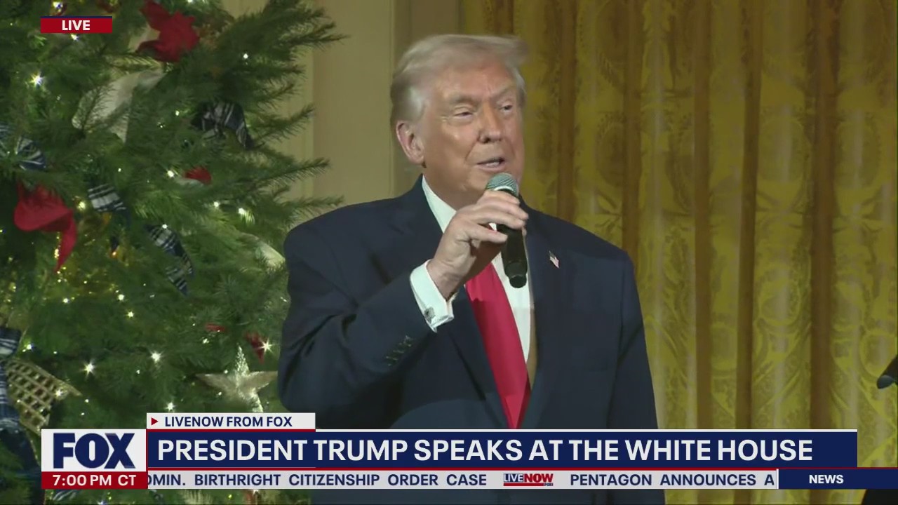 Trump gives brief remarks at the White House