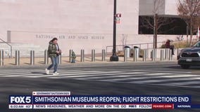 Smithsonian museums reopen; flight restrictions end