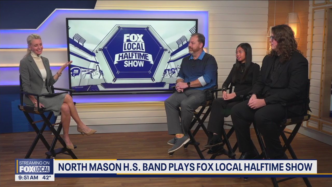 North Mason HS band plays FOX Local Halftime Show