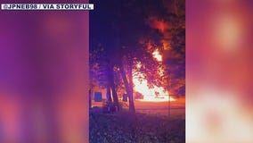 Semi-trucks crash, burst into flames in Payson