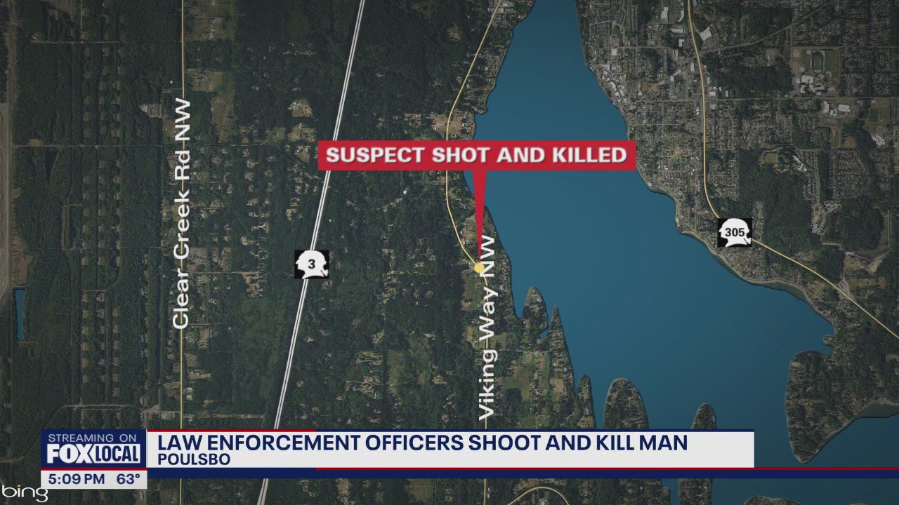 Suspect shot, killed by police following chase in Poulsbo, WA