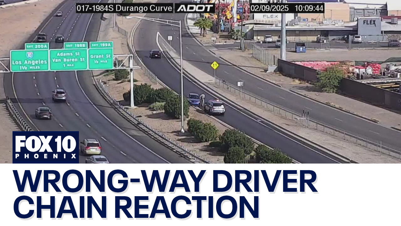 DPS: Wrong-way driver causes two cars to crash on I-17 | FOX 10 Phoenix