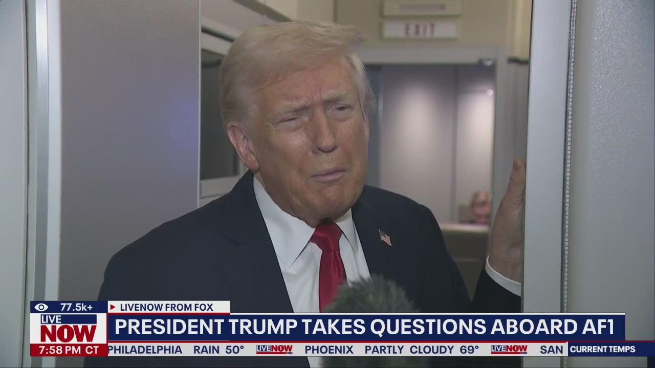 Trump takes questions aboard AF1