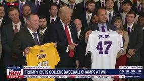 Trump hosts college baseball champs at White House