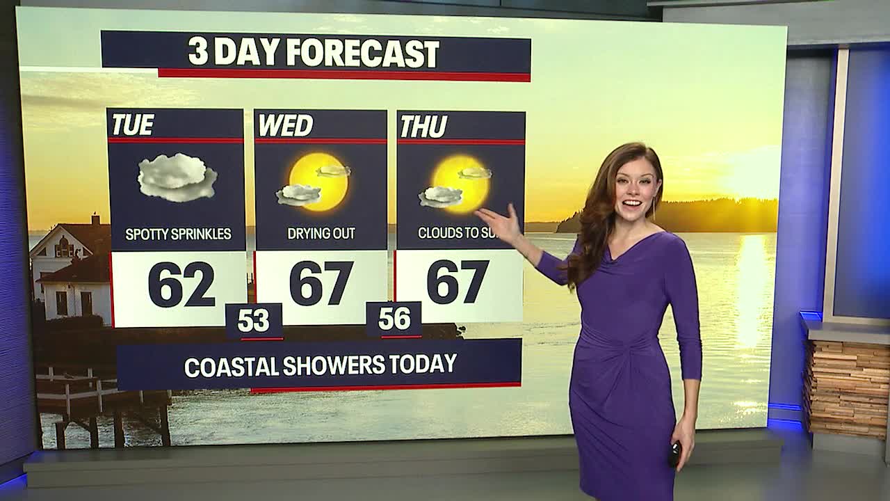 Skies will be mostly cloudy throughout the day on Tuesday