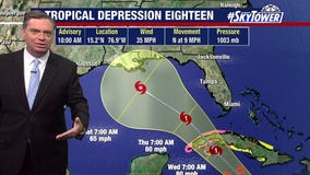 Tropical Depression 18 heads toward Gulf of Mexico