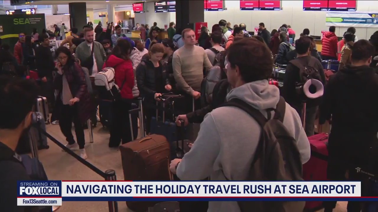 Navigating holiday travel rush at Seattle airport