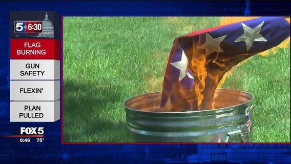 Combined Nazi-Confederate flag burned outside Leesburg courthouse