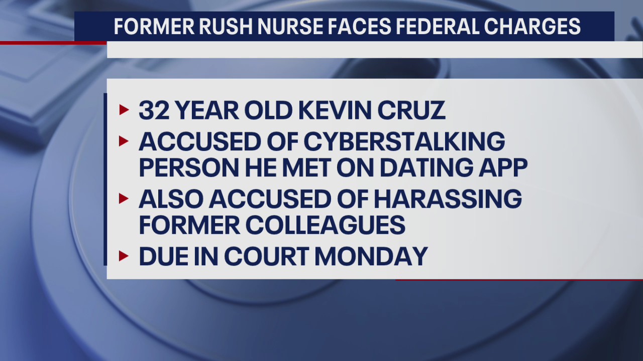Former Chicago nurse charged with harassment, cyber stalking