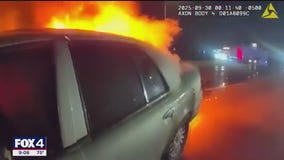 Driver rescued from fire then charged with DWI