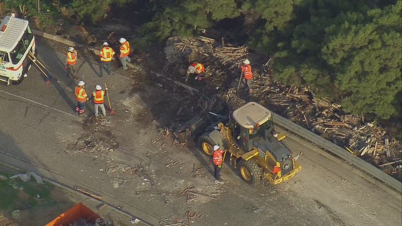 Overturned big rig closes transition road in Torrence