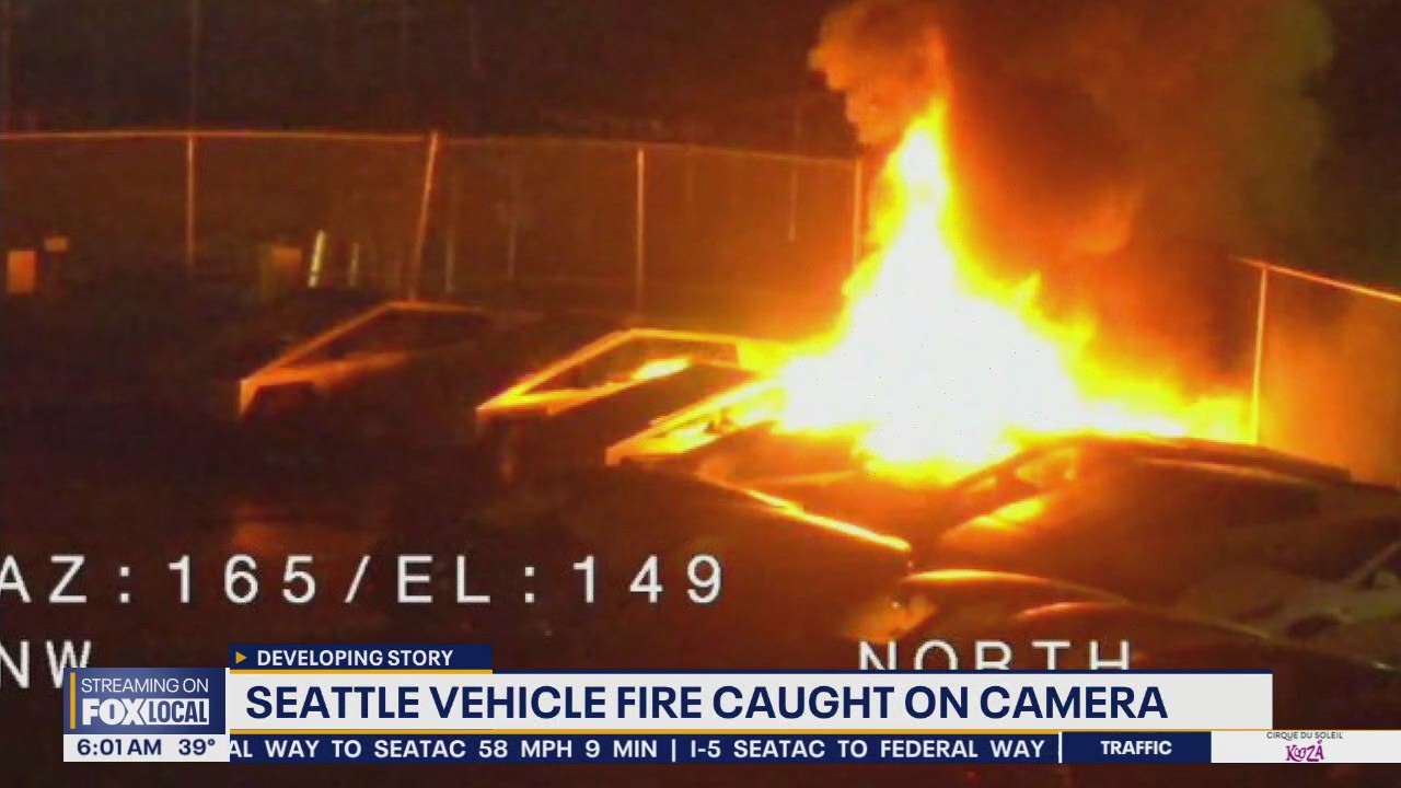 Seattle vehicle fire caught on camera