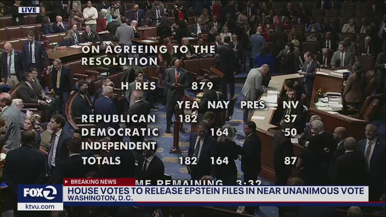 House passes bill to force release of Epstein files