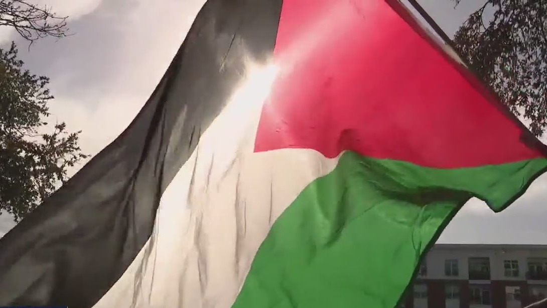 Houston: Pro-Palestine protesters rally outside of Israel Consulate