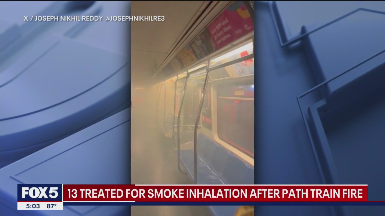 13 treated for smoke inhalation after PATH train fire