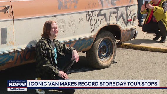 Van with Kurt Cobain graffiti makes Record Store Day tour stops