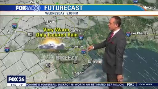 Breezy day with highs in upper 80s