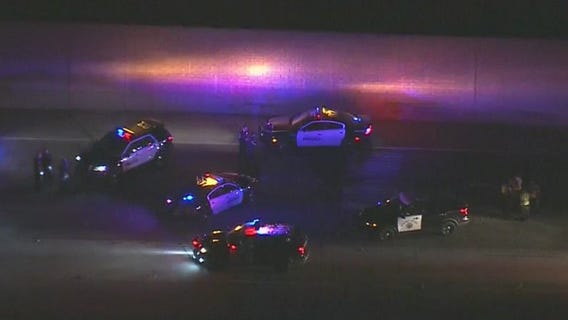 Suspect backs into officer during traffic stop on 91 Freeway in Buena Park, police say