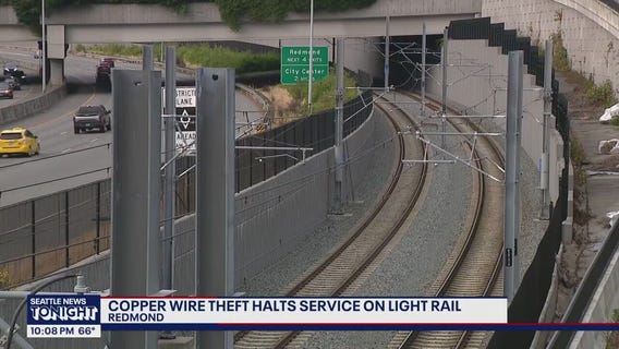 Copper wire theft disrupts service at Redmond light rail
